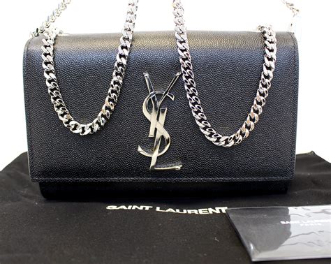 ysl black bag silver chain|ysl shoulder bag black.